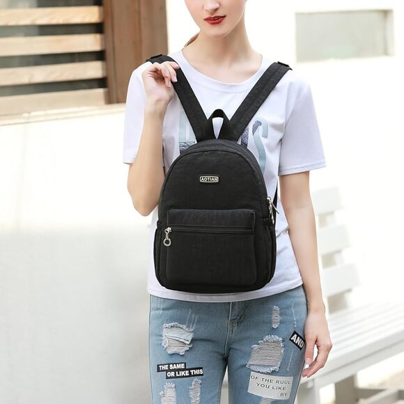 Mini 11.8 Inch Backpack for Women and Girls Black - Picture 10 of 10